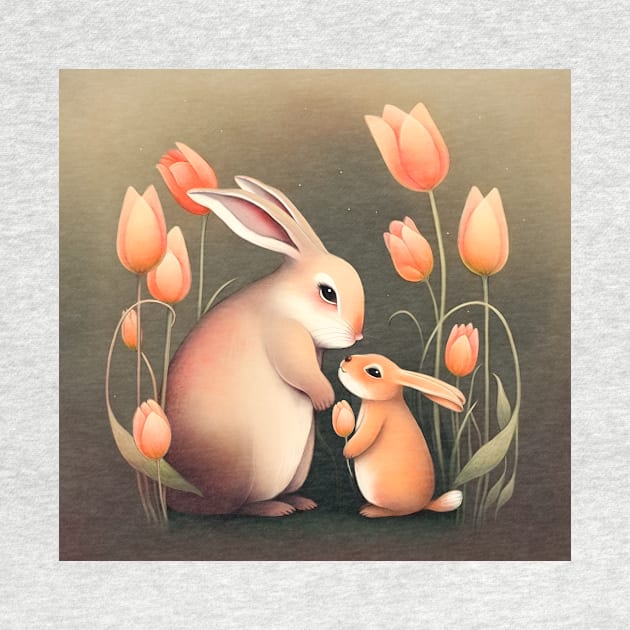 Sweet Mom and Baby Rabbit by Anicue